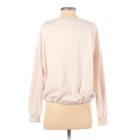 American Eagle AE Fleece Cinched Henley Pullover Sweatshirt, Size M - Picture 2 of 7